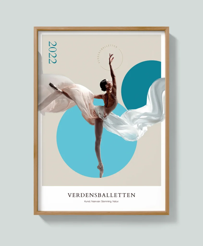 Årets plakat 2022 illustrerer en klassisk ballerina svøbt i luftig silke.